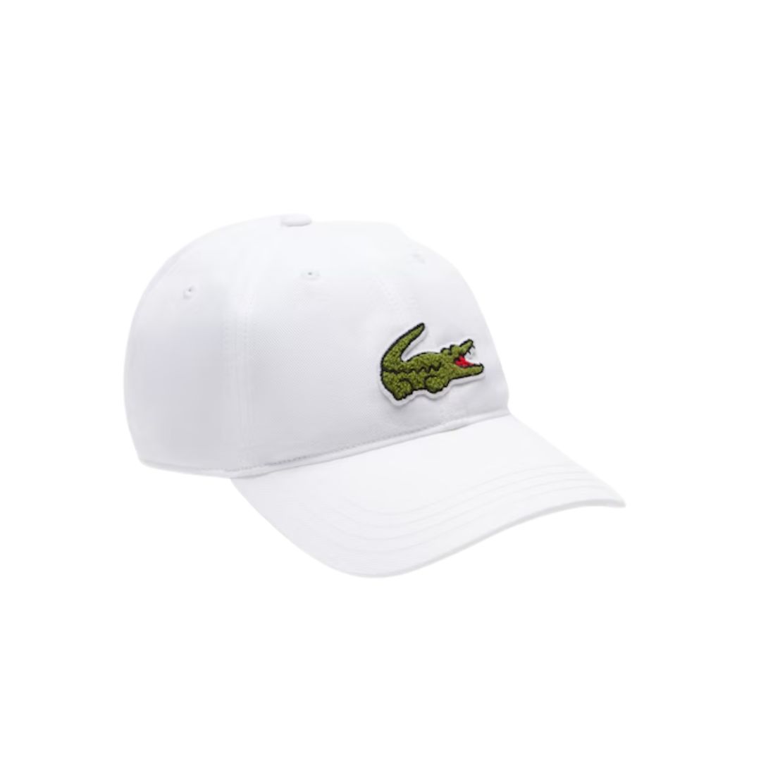 Lacoste Crocodile Badge Cotton Twill Cap White